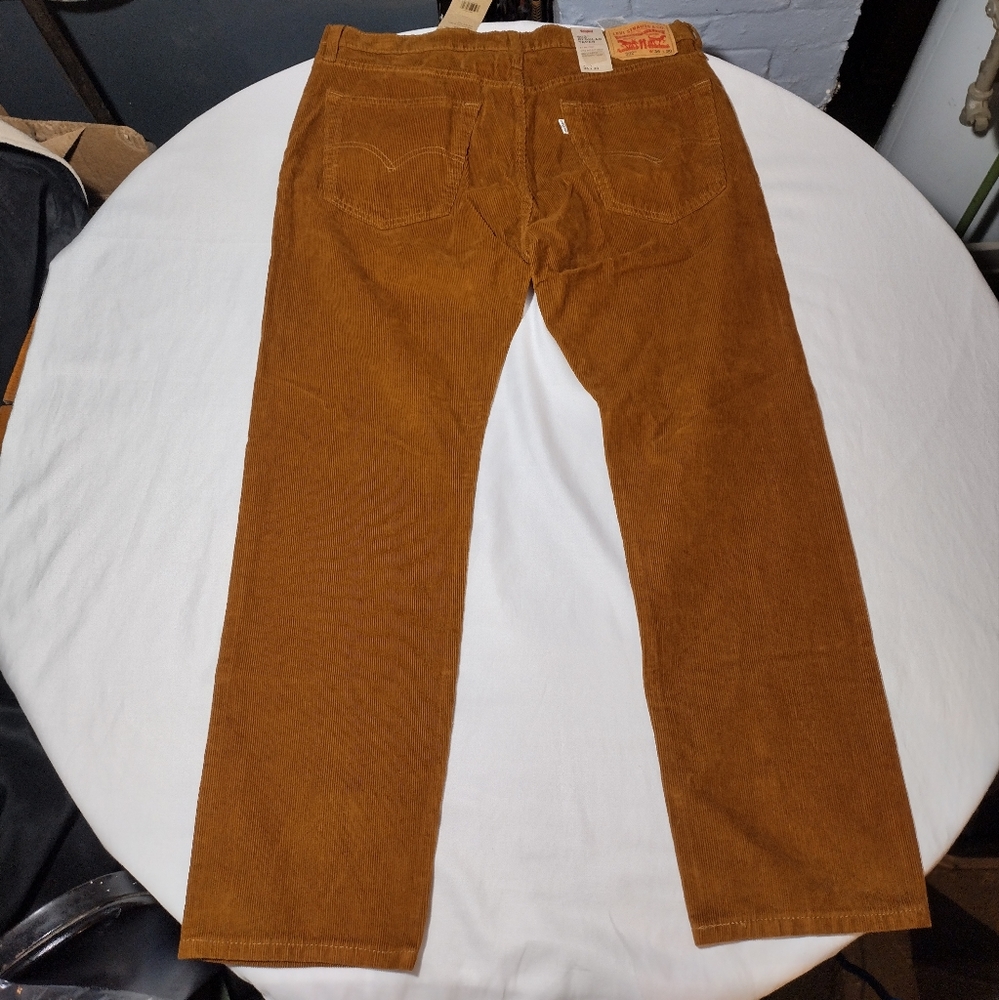 Levis 502 Regular Taper Brown Mid-Rise Corduroy Jeans - Picture 16 of 16